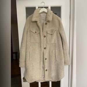 LOFT teddy coat. Never worn. Size small